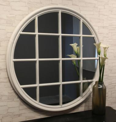 China French Country Wall mirror New Style Window mirror Decoration Classic French Country Style Grey Round Customized for sale