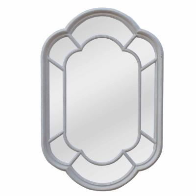 China French Country Mirror  special-shaped wall mirror decoration  wood frame house grey  Luxury  window mirror  Customization for home  daily  life for sale