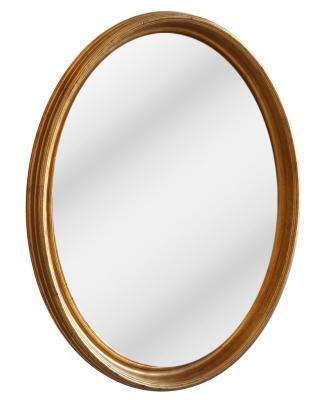 China Contemporary Oval Contemporary Style Home Hanging Decorative Special Shape  County Gold  Frame With Flat Mirrors Decor Wall  Customized for sale