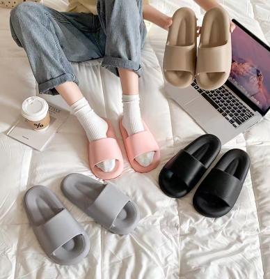 China Fashion trend 2022 summer couple sandals and slippers women's home bathroom non-slip shoes thickened soft bottom slippers for sale