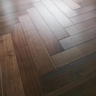 China Hot-selling New Modern Style 14mm Herringbone Walnut Laminate Flooring for sale