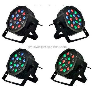 China Professional Cheap Flat Par 64 DJ Disco Light 18*1W RGB LED Small Hotel Stage Party Lights for sale