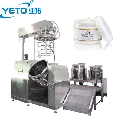 China YETO 200L 300L Cream Vacuum Emulsifier Cosmetic Cosmetics Emulsifying Machine Cream Shampoo Homogenizer Vacuum Emulsifying Mixer for sale