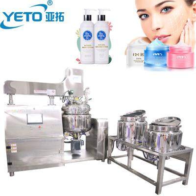 China YETO-100L Cream Mixer Touch Screen Vacuum Emulsifier High Shear Homogenizer Cosmetic Mixer Tank For Cosmetic Lotion Cream Shampoo for sale