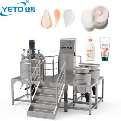 China Stainless Steel Cosmetic Industrial Vacuum Cream YETO-1000L 2000L 5000L Cream Tank Emulsifier Homogenizer Shampoo-Cream Mixer Mixing Equipment for sale