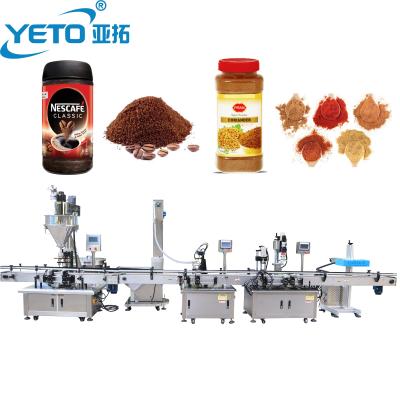 China YETO-50g 100g 200g 1kg Automatic Spice Salt Jar Food Bottle Cosmetic YETO-50g 100g 200g 1kg Sugar Powder Auger Filling Machine Toner Coffee Capping Protein for sale