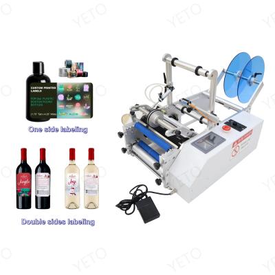 China Equipment Semi Automatic Sticker Label Food Jar Plastic Glass Water Bottles Packing High Performance Adhesive Wine Labeling Machine for sale