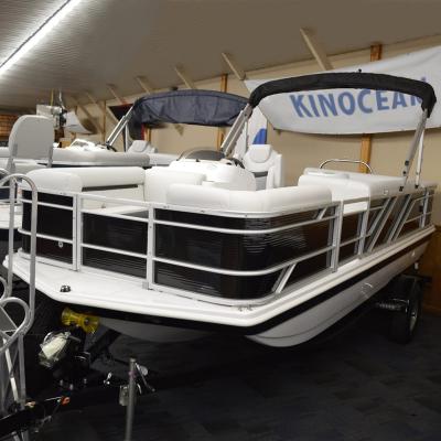 China Sport fishing Kinocean 2021 new design aluminum deck pontoon fishing boats for sale for sale