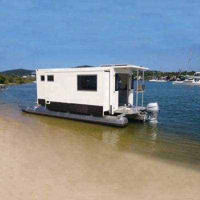 China Comfortably Luxury Floating Pontoon Houseboat Caravan for sale