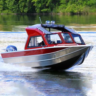 China Leisure Kinocean Boat All Welded Cheap Cabin Aluminum Jet Fishing Boat for sale