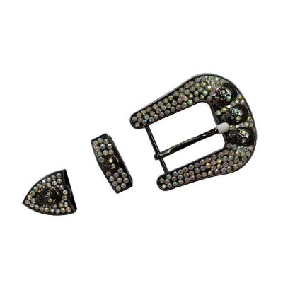 China Western Star Crystal Western Cowboy Belt Buckle Hebillas of punk rock rhinestone buckle fashion buckle set distribution for sale