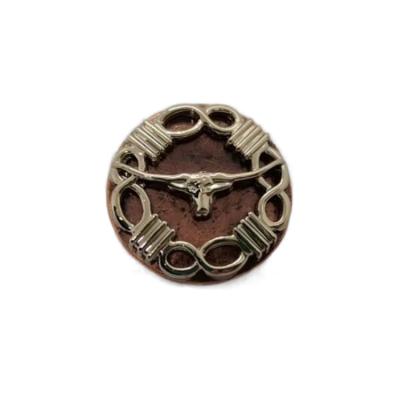 China Wholesale Hollow Starring Press Loop Round Shape Custom Rodeo Cowboy Metal Conchos With Screw for sale