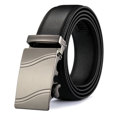 China Clothing Accessories Wholesale New Design Custom Belt Mens Brown Ratchet Leather Belts Automatic Adjustable Belt for sale