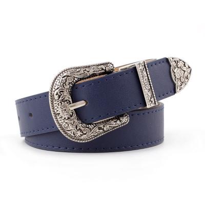 China 2019 fashion casual European and American new women's needle buckle belt three pieces set high quality retro noise wide belt for sale