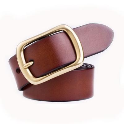 China Wholesale High Quality Cowhide Mens Genuine Leather Black Brown Casual Dress Belt for sale