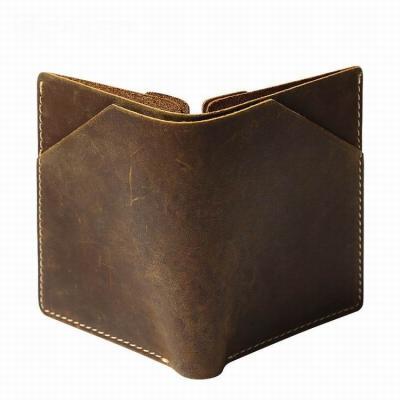 China Wholesale Original Fashion Luxury Mens Wallet RFID Crary Horse Leather Credit Card Pocket Leather Men Minimalist Man Wallets for sale