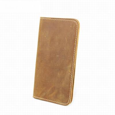 China Custom Bifold Long RFID Blocking Wallet Crazy Horse Leather Slim Minimalist Men's Wallet for sale