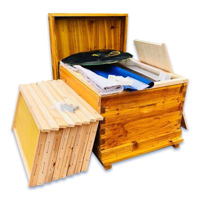 China Full Set Beekeeping Tools Heat Insulation Rain Proof Cedar Hive Mount Farms Hive Set for sale