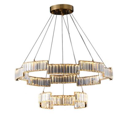 China Modern Minimalist Minimalist Modern Minimalist Pendant Light Ring Bedroom Study Villa Restaurant Villa Restaurant High End Crystal Led Lamp for sale