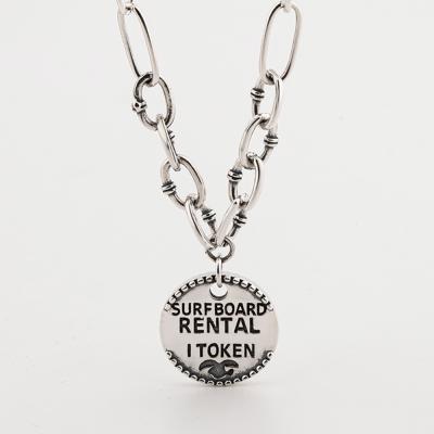 China Letter Necklace 2021 NEW Design s925 Sterling Silver Chain Necklace Female Hip Hop Pendants Neck Link Chains Charm Necklace for sale