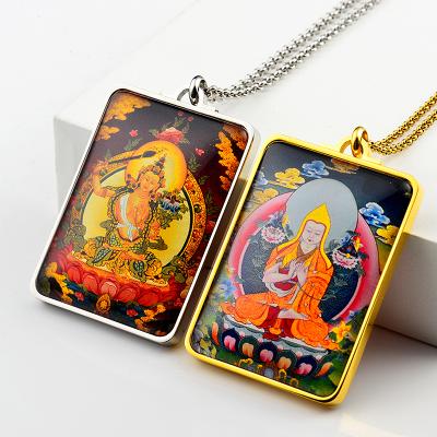 China CLASSIC Crystal Custom Photo K9 Buddha Necklace Handmade Gold Pendant For Man And Woman for sale