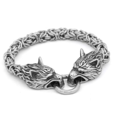 China CLASSIC Men's Viking Celtic Wolf Titanium Steel Stainless Steel Bracelet for sale