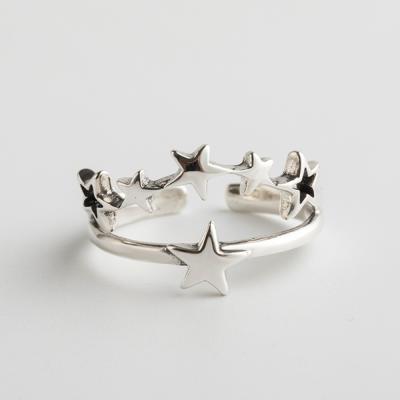 China New FASHIONABLE s925 Sterling Silver Ring Girl Adjustable Simple Star Crown Silver Hand Ornaments Accessories Trend Silver Ring for sale