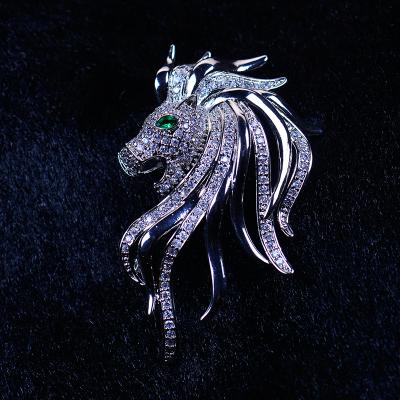 China Factory Direct Selling Shiny Crystal Imitation Animal Pearl Fashion Men's Brooch Pins for sale