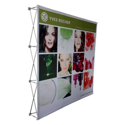 China Hot Selling Eco-friendly Tensile Fabric Portable Aluminum Pop Up Display Rack Backdrop Wall Pop Up Display Stand for sale