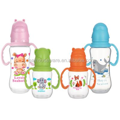 China BPA Free 2020 New Style 4OZ/8OZ PP Baby Feeding Bottle With Cute Animal Cap for sale