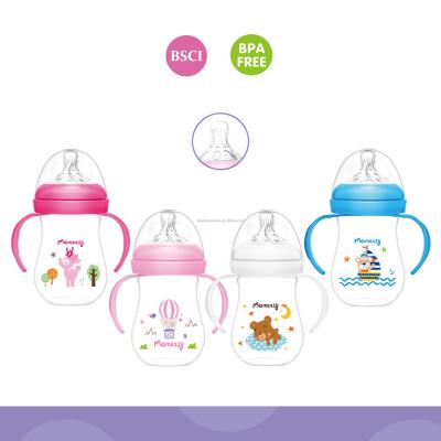 China BPA Free Wide-Neck Baby Bottle 6oz PP With Double Handles for sale