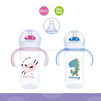 China BPA Free Wide-Neck Baby Bottle 10oz PP With Double Handle for sale