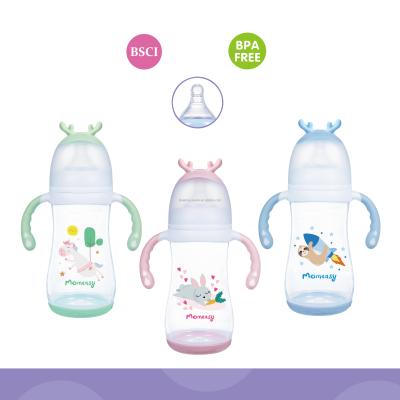 China BPA Free Wide-Neck Baby Bottle 12oz PP With Double Handle for sale