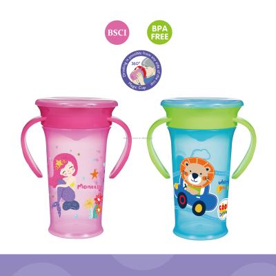 China BPA free baby 9oz /270ml pp natural 360 degree drink cup with double handle for sale