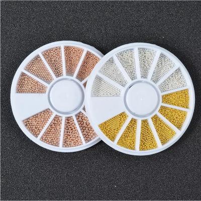 China 1.Safe and non toixc 2.Easy to apply and remove 3d nail glitter nail Art Designs Gold Silver Optional caviar pearls gel polish nail art for sale