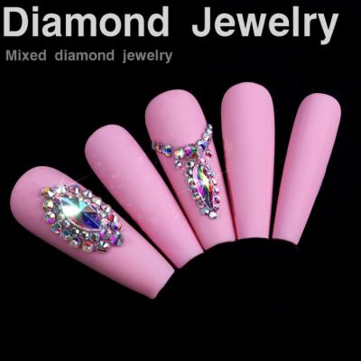 China Mixed Snap Flatback Nail Art Glass Rhinestone Diamond Rhinestone Upholstery Nail for sale