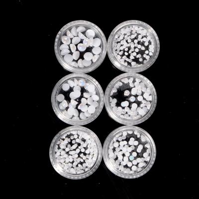 China Easy Apply Wholesale Loose Acrylic Half Around Fashion Flat Back White Bead For Nail Art Crafts for sale