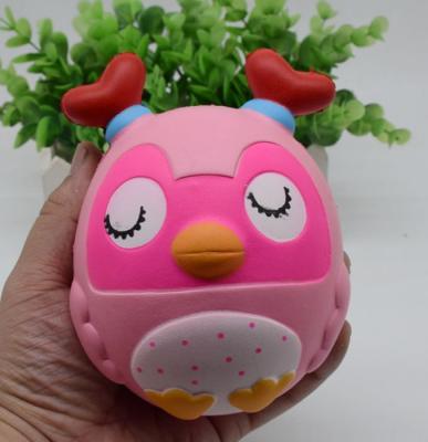 China Toy China Pink Owl Soft Foam Squishy Animals Slow Rising Balls Slow Rising Balls Anti Scum Toys Authorized Kawaii Factory for sale