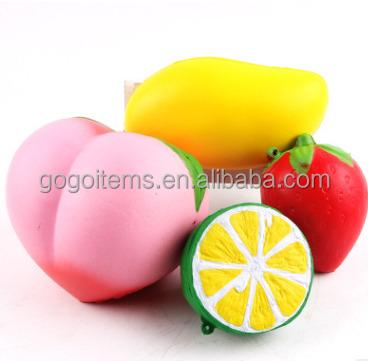 China Gift Fruit Set Super Soft Slow Rising Child Toy Decompression Toys Jumbo Food Peach Squishy Wholesale Suppliers for sale