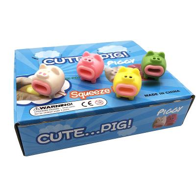 China 2019 New Arrival Decompression Creative and Funny Pig PVC Noise Eye Squeeze Pig Squishy Toy with Language Aliens New Exotic Children's Gift for sale