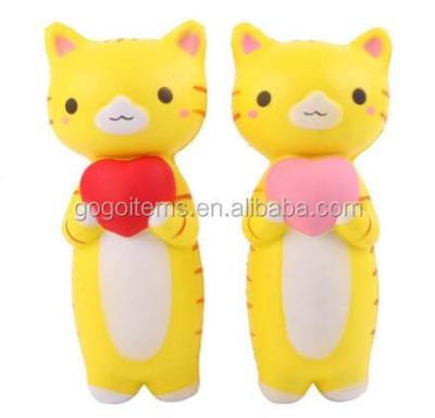 China New Adorable Soft Slow Rising PU Toys Arrive Plug Rare Heart Cat Squishy Animal Toys, Thailand Faom Squishy Toys for sale