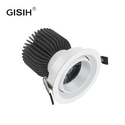 China Gisih Modern Super Bright Anti-glare Ceiling Spotlight 30W Recessed COB Led Downlight For Hotel Office Restaurant Home Wall Wash for sale