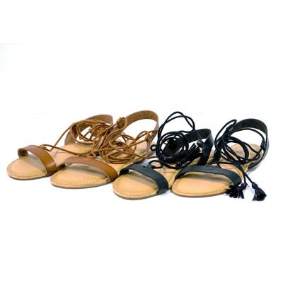 China 2020 Anti-odor Fashion TPR Outsole Summer Beach PU Women Casual Strappy Flat Female Sandals for sale