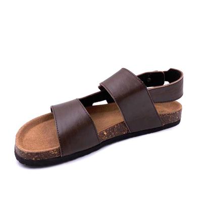 China Flat Classic PU Strap Cork Sandals EVA Sole Top Anti Slip Mens Summer Beach Outdoor for sale