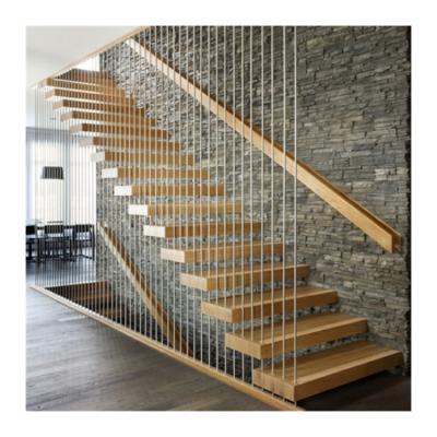 China most favorable floating staircase practical design staircase design solid wood staircase threads for sale