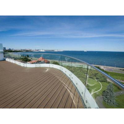 China PRIMA PR-SKY0225 Glass Balcony Railing 10-24mm Thickness Floor/Fascia/Embed Mounted for sale