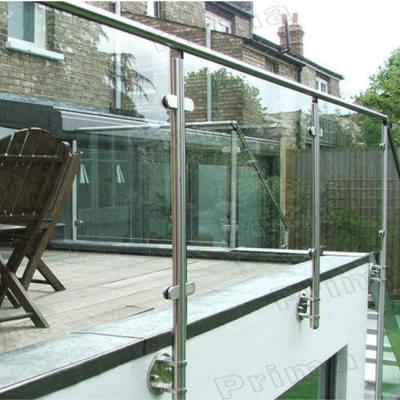 China Prima-Joy Post Glass Railing Flooring Mounted 8/10/12/10.76/12.76/13.14/13.52mm Thickness for sale