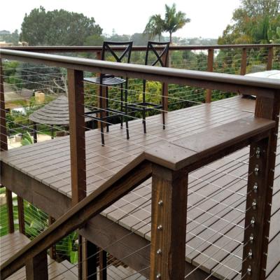 China Garden Modern Design Wire Cable Railing Stainless Steel Flooring Mounted Used For Hotel for sale