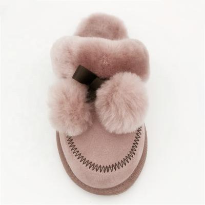 China HQS-WS007 Fashion Sheepskin Sheepskin Moccasin Slippers Bestselling Fur Slippers Custom Made For Women for sale