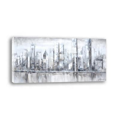 China Environmental Materials Knife Cityscape Skyline Bridge Painting Paris Street Art City Oil Painting for sale